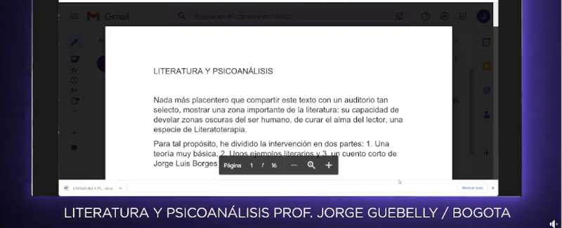 LITERATURA Y PSICOANALISIS. JORGE GUEBELLY  Tertulia Cultural La Gruta Neiva Colombia
